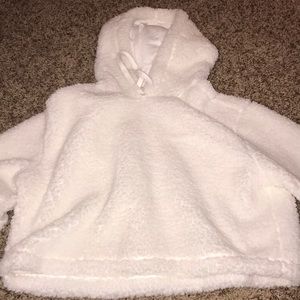 Fuzzy white sweatshirt